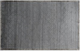 7 x 10 New Design Imported Gray Modern Viscose Genuine Handmade Rug - £954.71 GBP