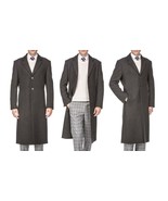 Braveman Wool Blend Long Top Coat Size Small Charcoal - £58.04 GBP