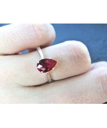 Certifié Naturel 3Ct Rubis Rouge 14K Argent Plaqué or Jaune Bague pour F... - $66.76 CAD
