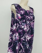 Adrienne Vittadini Shift Dress Womens Sz 12 Purple Floral Sleeveless Knee Length - £19.27 GBP