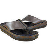 Tod&#39;s Platform Flip Flops Womens size 7 Thick Leather Brown Thongs Made ... - $118.80