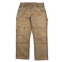 Key Faded Brown Carpenter Double Knee Distressed Workwear Canvas Logo Fi... - $34.64