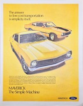 FORD MAVERICK &quot;The Simple Machine&quot; Low Cost Yellow-Vintage Print Ad - £9.60 GBP