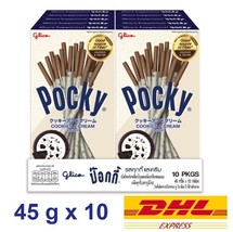 10 x Glico Pocky Cookies &amp; Cream Flavor Japanese Biscuit Stick New Fomul... - £35.79 GBP