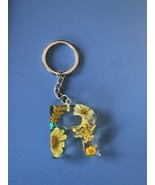 Pressed Flower Resin Letter R Clear Resin with Yellow Flowers - $11.17 CAD