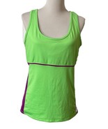 RBX Activewear Sz XL Womens Tank Top Racerback Neon Green Purple Built i... - $242.11 MXN