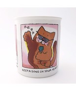 Vintage 80s Hallmark Mug Mates Cat Coffee Cup Dancing Singing 1985 Gift - €12,32 EUR
