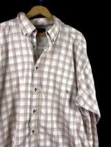 Ariat Shirt Size XXL 2XL Mens Button Down White Brown Plaid Check Wester... - £35.91 GBP