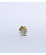 0.03ct T.wt 7 Real Diamond floral 18k Yellow Gold Nose Lip Labret Screw ... - $99.99