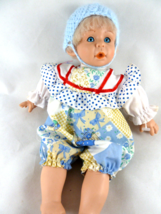 Vintage Uneeda small  Doll 10'' Blon with Blue eyes Vinyl and cloth CUTE! - £10.27 GBP
