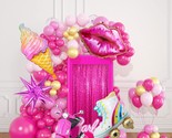 Pink Balloon Garland Arch Kit With Hot Pink Rose Gold Metallic Balloon F... - £20.53 GBP