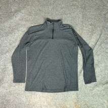 Helly Hansen Mens Pullover Extra Large Gray Sweatshirt Logo 1/4 Zip Swea... - $29.98