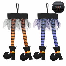 2 Pieces Halloween Witch Decorations Novelty Witch Leg Picks With Shoes For Hall - £12.64 GBP