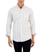 Club Room Timon Long Sleeve Multicolor Windowpane Oxford Shirt White Mul... - $19.99