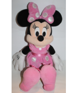 Disney Store Pink Dots Minnie Mouse 18&quot; Plush Soft Toy Stuffed Sewn Eyes... - $14.97