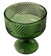 $15 E.O. Brody Green Carnival Pedestal Glass Vintage 60s Stem Trinket Dish Ohio - $17.41