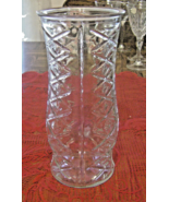 Vintage E O Brody Tall Diamond Pattern Clear Glass Vase Cleveland Ohio #... - $13.55 CAD