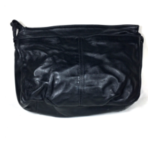 Stone Mountain Vtg  Black Leather Shoulder Bag Handbag Purse Made in USA - £23.16 GBP