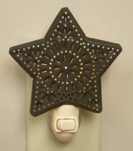 Primitive Punched Tin Star Night Light Country BRN - £9.08 GBP