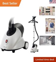 Effortless Wrinkle Removal: GS18-DJ 1.8L Standing Garment Steamer on Wheels - $96.99
