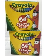 (2) Crayola Crayons In Flip Top Box Pack Sharpener, 64 Crayon Colors COM... - $12.69 CAD