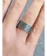 Oxidized Sterling Silver Cross Band Ring - Unisex Christian Jewelry - $824.44 MXN