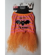 Small Batty For Mommy Halloween Dog Costume Orange Pink With Tulle Tutu - £10.27 GBP