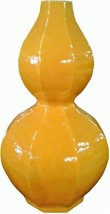 Vase Gourd Hexagonal Imperial Yellow Colors May Vary Variable Ceramic Handmade - £326.93 GBP