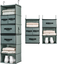 Hanging Closet Organizer and Storage Shelves - Wardrobe Clothes Organize - £47.94 GBP