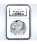 1999-P American Silver Eagle Proof S$1 NGC PF 69 Ultra Cameo - $233.25