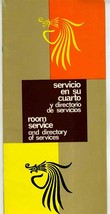 Continental Hilton Hotel Room Service Menu Guitar Door Hangar Menu 1970 Mexico - £43.50 GBP