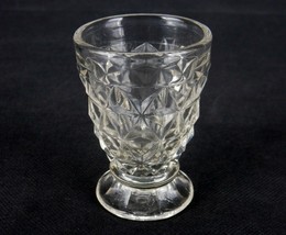 Vintage Glass Toothpick Holder, Clear, Pedestal Base, Diamonds & Stars, #TPK-B77 - $12.69