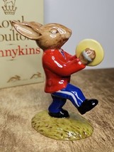 Royal Doulton Cymbals Bunnykins Figurine DB025 Vintage 1984 GJ Red Oompah Band - $58.16