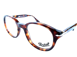 New Persol 3144-V 24 49mm Rx Round Tortoise Men&#39;s Eyeglasses Frame Italy - £135.88 GBP