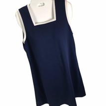 Vintage Byer Ca Shift Dress Blue Polyester Popover Mod GoGo Jumper Sleev... - £15.56 GBP