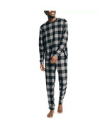 Nautica Men&#39;s Relaxed Fit 2PC Waffle Buffalo Plaid Pajama Set, Storm Gre... - $24.48