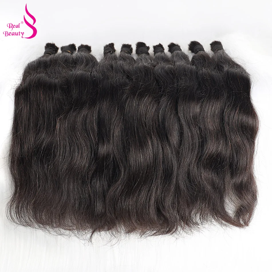 Real Beauty Remy Human Hair Brazilian Straight Bulk Hair For Braiding  Natural - £28.33 GBP+