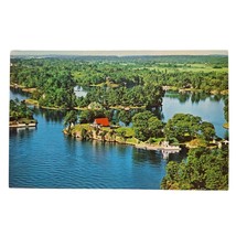 Postcard Aerial View Million Dollar Row Thousand Islands St Lawrence River NY - £5.25 GBP