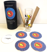 RITZENHOFF Schnapps Shot Glass 4.5&quot; w/5 Coasters- TATJANA KRIZMANIC Germ... - $19.99