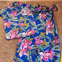 Hilo Hattie Wrap Skirt Top Dress Women’s Size L Outfit Hawaii Floral 2 Piece - £32.16 GBP