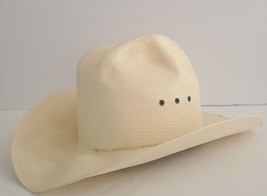 Resistol Straw Cowboy Hat 8X Shantung Panama Long Oval Size 7 1/8 - $49.49