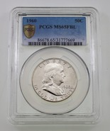 1960 50C Franklin Half Dollar Graded by PCGS as MS65 FBL - $173.24