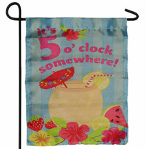 It&#39;S 5 O&#39;Clock Somewhere Drink Garden Banner/Flag 12&quot;X18&quot; Sleeved Poly - £11.06 GBP