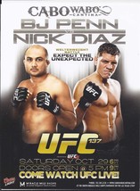 UFC 137 BJ PENN vs NICK DIAZ Vegas Boxing Card - £3.95 GBP