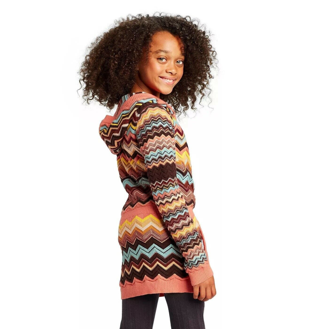 Missoni for Target Girls Knit Hoodie Sweater Jacket w pockets - Orange Chevron - $50.00