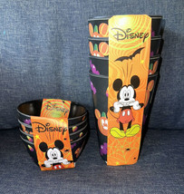 Mickey Mouse Pumpkins Candycorn Halloween Bamboo Cups Tumblers &amp; Snack Bowls New - £27.96 GBP