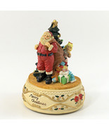 Christmas Musical Santa Claus Figurine Christmas Tree Girl Spying On San... - £10.93 GBP