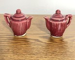 Miniature Porcelain Coffee Pots Ribbed Pattern Pair Of 2 Doll House Burg... - $5.87