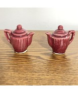 Miniature Porcelain Coffee Pots Ribbed Pattern Pair Of 2 Doll House Burg... - $5.87