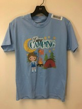 Hanes Cotton Youth Large Light Blue Gone Camping T-Shirt, New - £7.18 GBP
